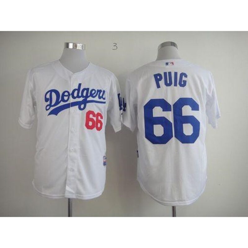 686352f11297d_1 Dodgers #66 Yasiel Puig White Cool Base Stitched MLB Jersey