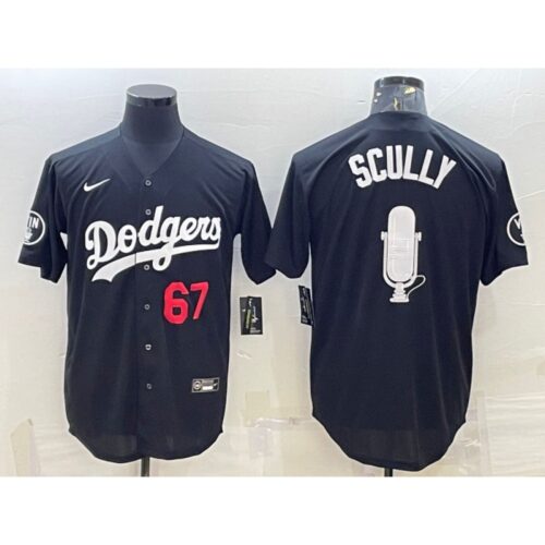 68635311b05d9_1 Men's Los Angeles Dodgers #67 Vin Scully Black Big Logo With Vin Scully Patch Stitched Jersey