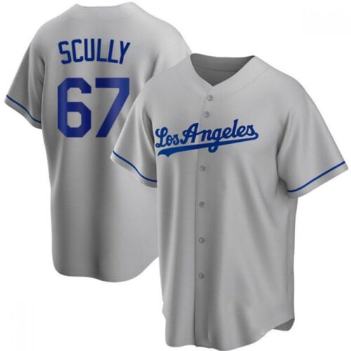 68635328e007b_1 Men's Los Angeles Dodgers #67 Vin Scully Grey Cool Base Stitched Baseball Jersey