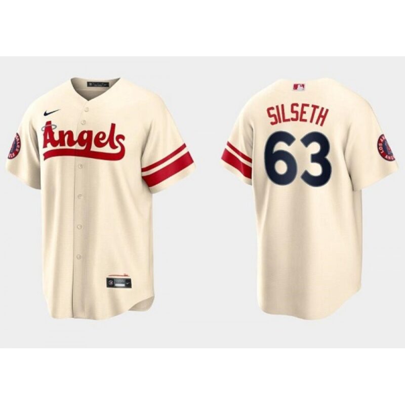6863533d2a24c_1 Men's Los Angeles Angels #63 Chase Silseth Cream City Connect Cool Base Stitched Jersey