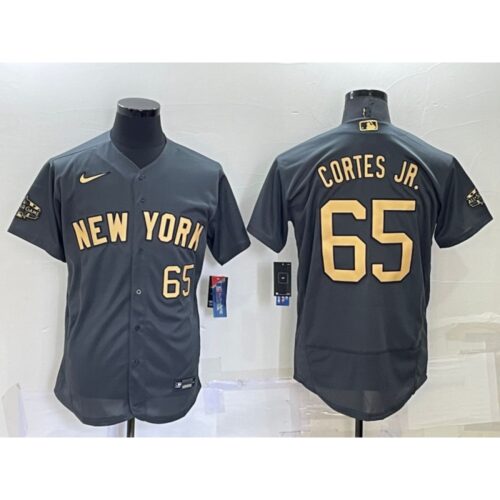 6863534050adb_1 Men's New York Yankees #65 Nestor Cortes Jr. 2022 All-Star Charcoal Flex Base Stitched Baseball Jersey