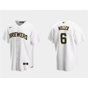 6863537cf410f_1 Men's Milwaukee Brewers #6 Owen Miller White Cool Base Stitched Jersey