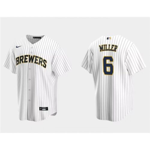 6863537cf410f_1 Men's Milwaukee Brewers #6 Owen Miller White Cool Base Stitched Jersey