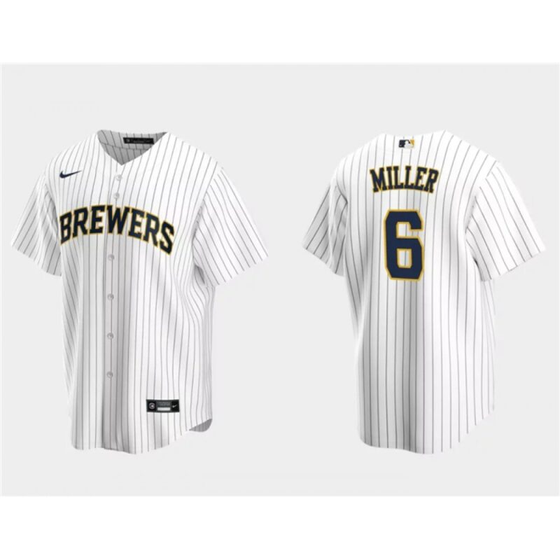 6863537cf410f_1 Men's Milwaukee Brewers #6 Owen Miller White Cool Base Stitched Jersey