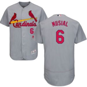 686353b38327f_1 Cardinals #6 Stan Musial Grey Flexbase Authentic Collection Stitched MLB Jersey