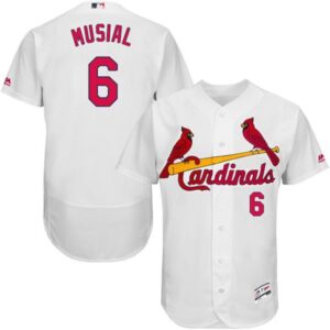 686353ba48e19_1 Cardinals #6 Stan Musial White Flexbase Authentic Collection Stitched MLB Jersey