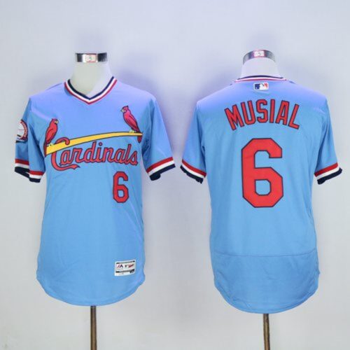 686353de31321_1 Cardinals #6 Stan Musial Light Blue Flexbase Authentic Collection Cooperstown Stitched MLB Jersey