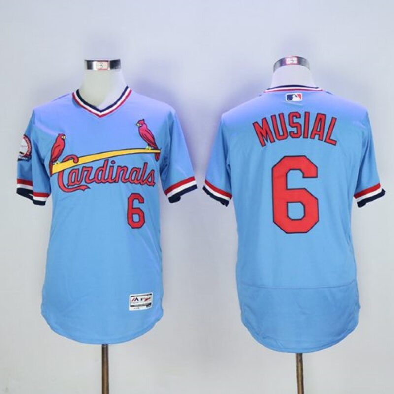 686353de31321_1 Cardinals #6 Stan Musial Light Blue Flexbase Authentic Collection Cooperstown Stitched MLB Jersey