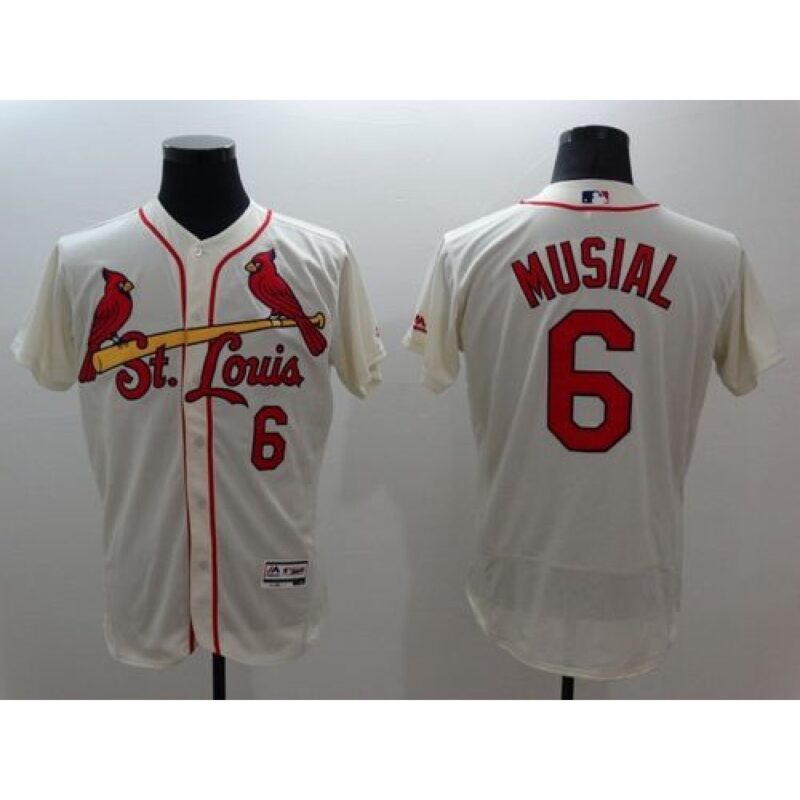 686353e186837_1 Cardinals #6 Stan Musial Cream Flexbase Authentic Collection Stitched MLB Jersey