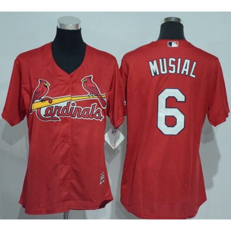 686353ead8c31_1 Cardinals #6 Stan Musial Red Women's Alternate Stitched MLB Jersey