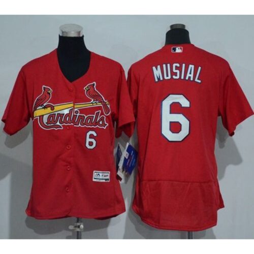 686353f018a26_1 Cardinals #6 Stan Musial Red Flexbase Authentic Women's Stitched MLB Jersey