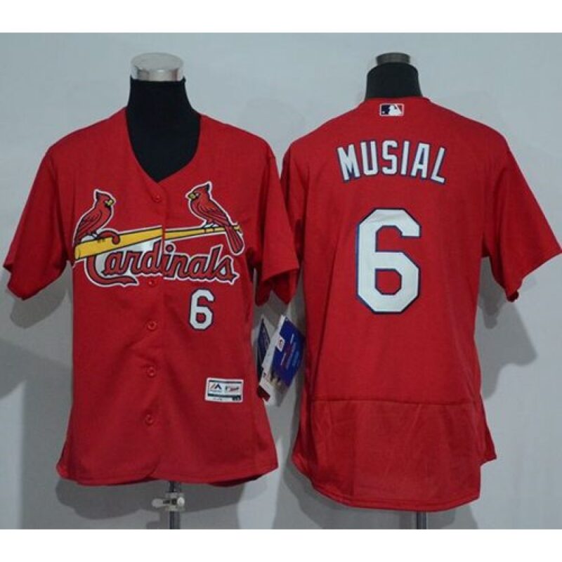686353f018a26_1 Cardinals #6 Stan Musial Red Flexbase Authentic Women's Stitched MLB Jersey