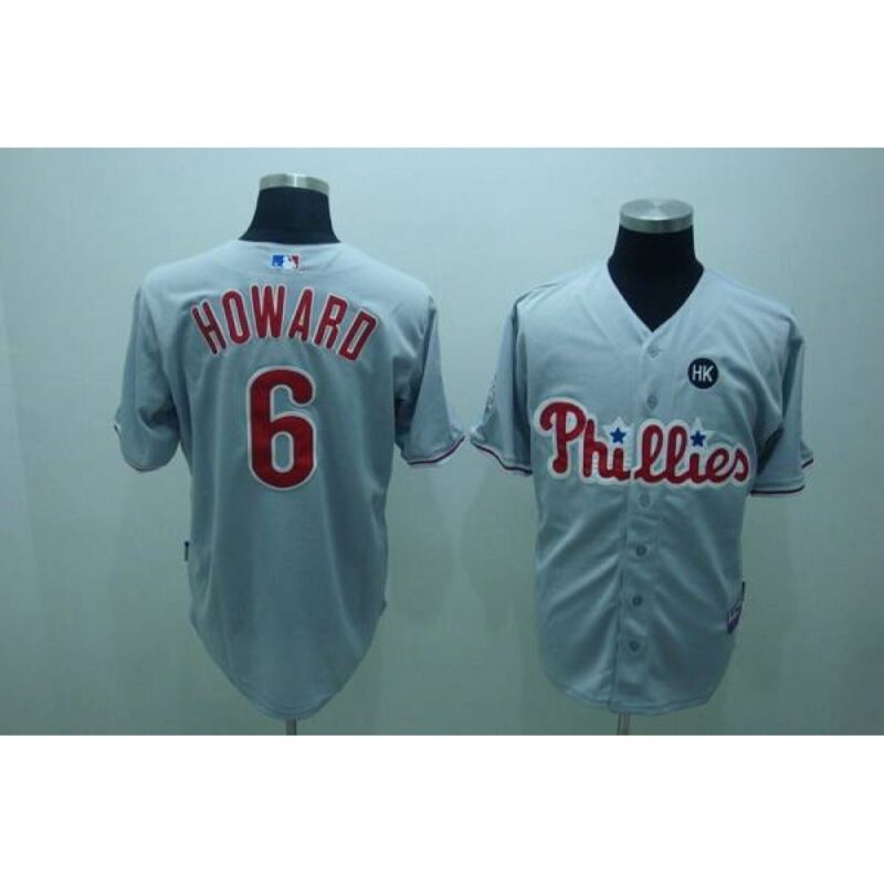686354007115a_1 Phillies #6 Ryan Howard Stitched Grey MLB Jersey