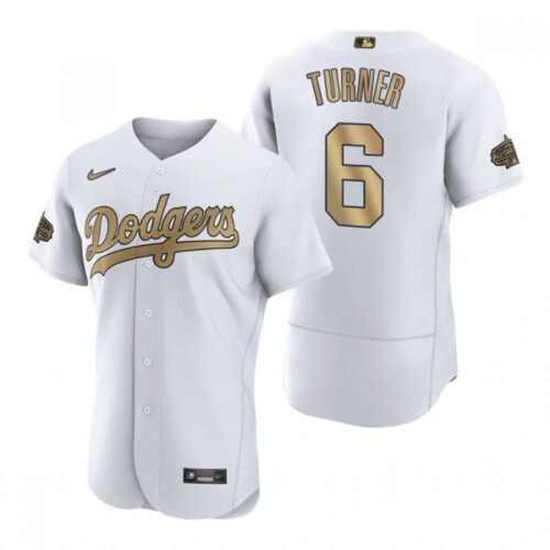 68635466372b2_1 Men's Los Angeles Dodgers #6 Trea Turner 2022 All-Star White Flex Base Stitched Baseball Jersey