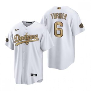 686354697fa14_1 Men's Los Angeles Dodgers #6 Trea Turner 2022 All-Star White Cool Base Stitched Baseball Jersey