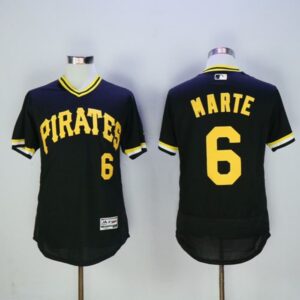 68635476b176b_1 Pirates #6 Starling Marte Black Flexbase Authentic Collection Cooperstown Stitched MLB Jersey