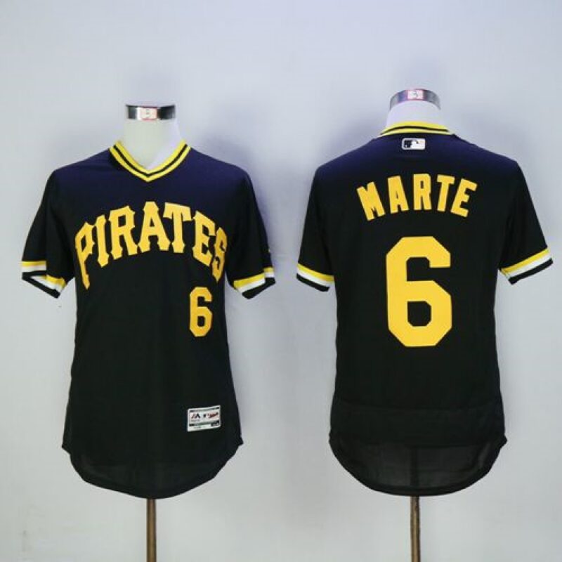 68635476b176b_1 Pirates #6 Starling Marte Black Flexbase Authentic Collection Cooperstown Stitched MLB Jersey