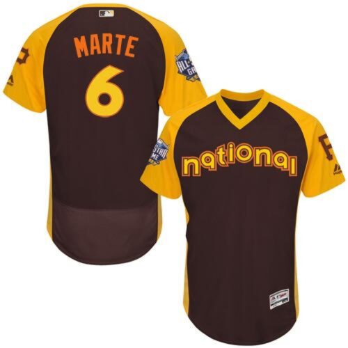 6863547d2ceae_1 Pirates #6 Starling Marte Brown Flexbase Authentic Collection 2016 All-Star National League Stitched MLB Jersey