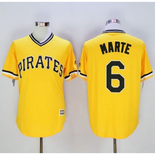 68635486ea9c0_1 Pirates #6 Starling Marte Gold New Cool Base Stitched MLB Jersey