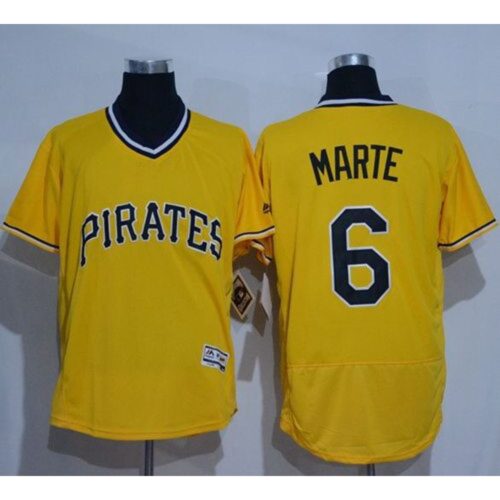 6863548a195c0_1 Pirates #6 Starling Marte Gold Flexbase Authentic Collection Cooperstown Stitched MLB Jersey