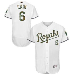 68635522a841c_1 Royals #6 Lorenzo Cain White Flexbase Authentic Collection 2016 Memorial Day Stitched MLB Jersey