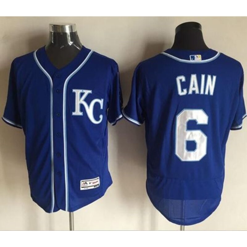 6863553d801ef_1 Royals #6 Lorenzo Cain Royal Blue Flexbase Authentic Collection Stitched MLB Jersey