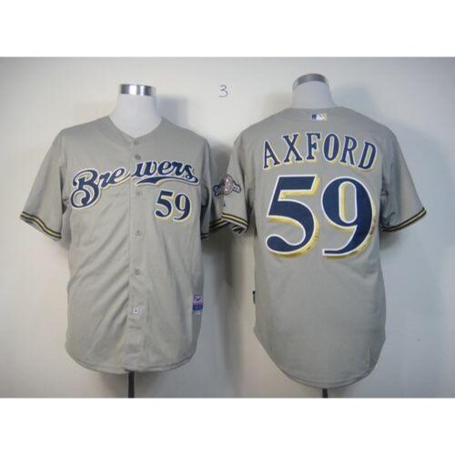686355e2e3993_1 Brewers #59 John Axford Grey Cool Base Stitched MLB Jersey