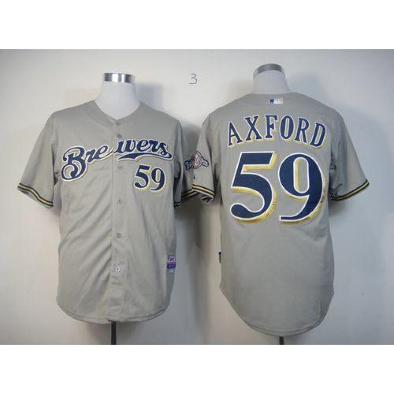 686355e2e3993_1 Brewers #59 John Axford Grey Cool Base Stitched MLB Jersey