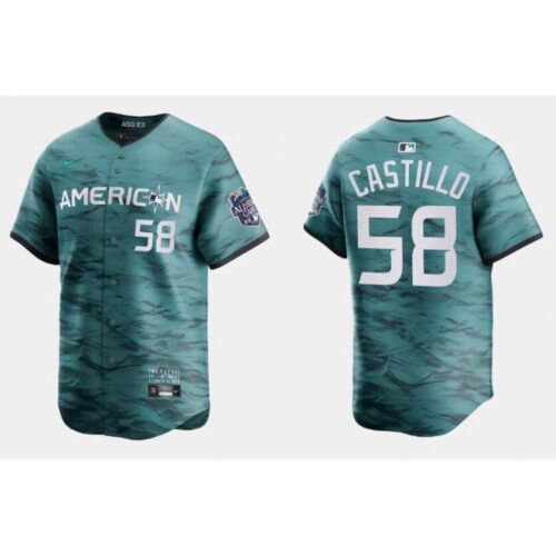686355f0472e0_1 Men's Seattle Mariners #58 Luis Castillo Teal 2023 All-star Cool Base With Patch Stitched Baseball Jersey