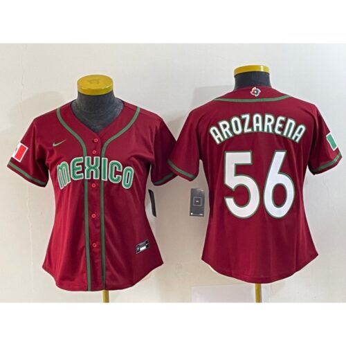 686356310f640_1 Youth Mexico Baseball #56 Randy Arozarena 2023 Red World Baseball Classic With Patch Stitched Jersey