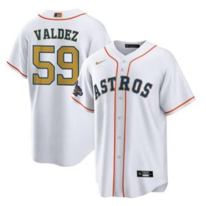 6863564315d93_1 Men's Houston Astros #59 Framber Valdez White/Gold Cool Base Stitched Baseball Jersey