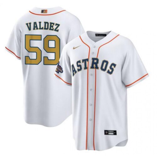 6863564315d93_1 Men's Houston Astros #59 Framber Valdez White/Gold Cool Base Stitched Baseball Jersey