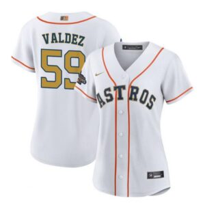 686356466050e_1 Women's Houston Astros #59 Framber Valdez White/Gold Stitched Baseball Jersey(Run Small)