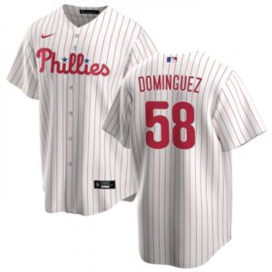 68635649022c0_1 Men's Philadelphia Phillies #58 Seranthony Dominguez White Cool Base Stitched Baseball Jersey