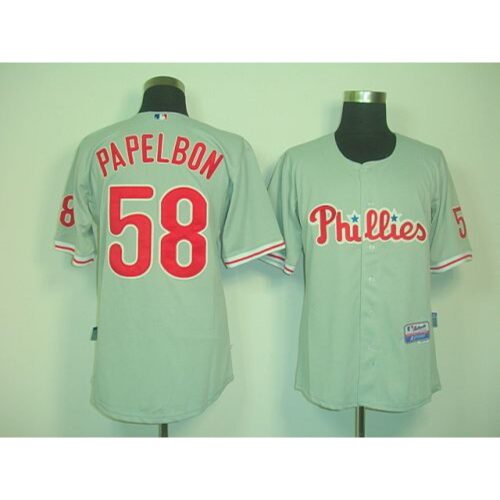 68635652b434e_1 Phillies #58 Jonathan Papelbon Grey Cool Base Stitched MLB Jersey