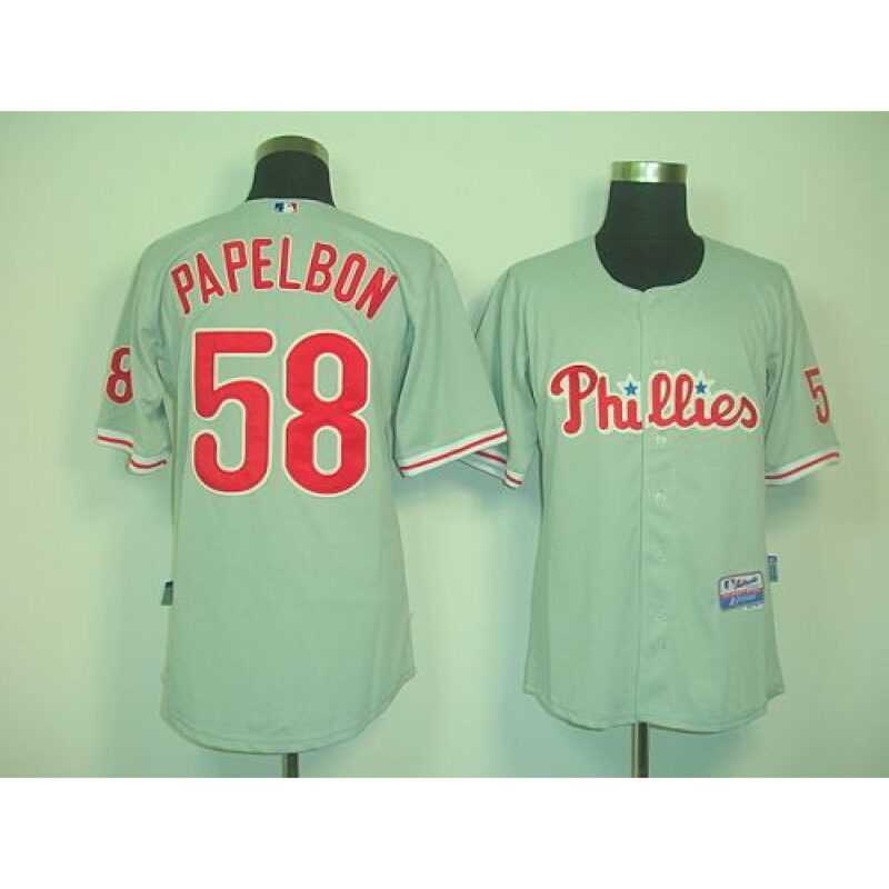 68635652b434e_1 Phillies #58 Jonathan Papelbon Grey Cool Base Stitched MLB Jersey
