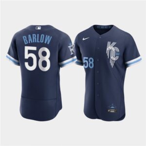 6863565ecde9d_1 Men's Kansas City Royals #58 Scott Barlow 2022 Navy City Connect Flex Base Stitched MLB Jersey