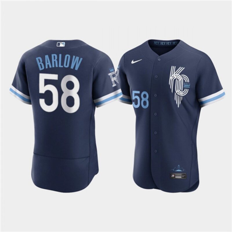 6863565ecde9d_1 Men's Kansas City Royals #58 Scott Barlow 2022 Navy City Connect Flex Base Stitched MLB Jersey