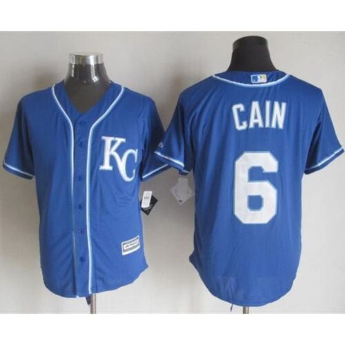6863566768640_1 Royals #6 Lorenzo Cain Blue Alternate 2 New Cool Base Stitched MLB Jersey