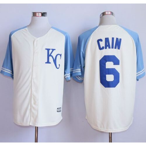 6863567b6da24_1 Royals #6 Lorenzo Cain Cream Exclusive Vintage Stitched MLB Jersey