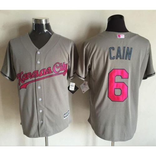 6863569f885f9_1 Royals #6 Lorenzo Cain Grey New Cool Base 2016 Mother's Day Stitched MLB Jersey