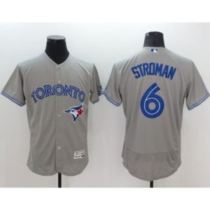 686356d194659_1 Blue Jays #6 Marcus Stroman Grey Flexbase Authentic Collection Stitched MLB Jersey