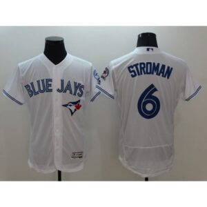 686356f8c9efd_1 Blue Jays #6 Marcus Stroman White Flexbase Authentic Collection Stitched MLB Jersey