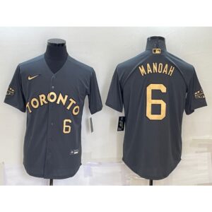 68635701da50e_1 Men's Toronto Blue Jays #6 Alek Manoah 2022 All-Star Charcoal Cool Base Stitched Baseball Jersey