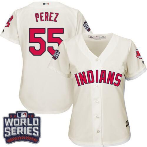 6863576adc118_1 indians #55 Roberto Perez Cream 2016 World Series Bound Women's Alternate Stitched MLB Jersey