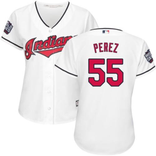 686357785f9ba_1 indians #55 Roberto Perez White 2016 World Series Bound Women's Home Stitched MLB Jersey