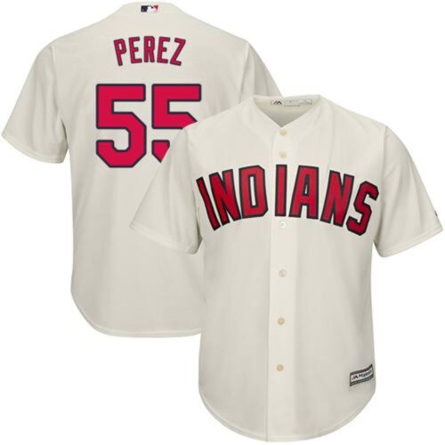 6863577d5c465_1 indians #55 Roberto Perez Cream Alternate Stitched Youth MLB Jersey