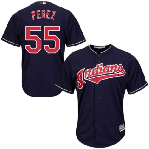 68635789ec323_1 indians #55 Roberto Perez Navy Blue Alternate Stitched Youth MLB Jersey