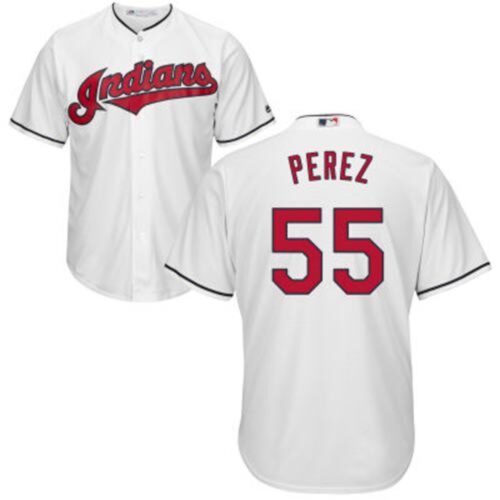 6863578c741e1_1 indians #55 Roberto Perez White Home Stitched Youth MLB Jersey
