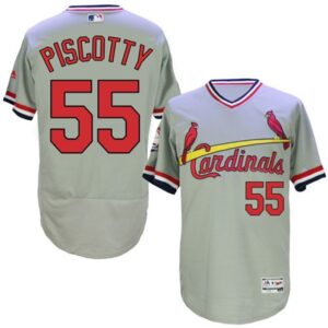 6863579b8b93f_1 Cardinals #55 Stephen Piscotty Grey Flexbase Authentic Collection Cooperstown Stitched MLB Jersey